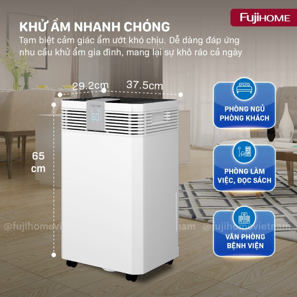Ứng dụng thực tế của máy hút ẩm công suất lớn Fujihome DH60W-HEPA
