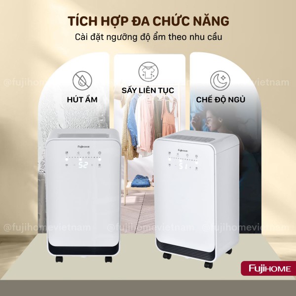 Ưu điểm nổi bật của máy hút ẩm dân dụng Fujihome DH10