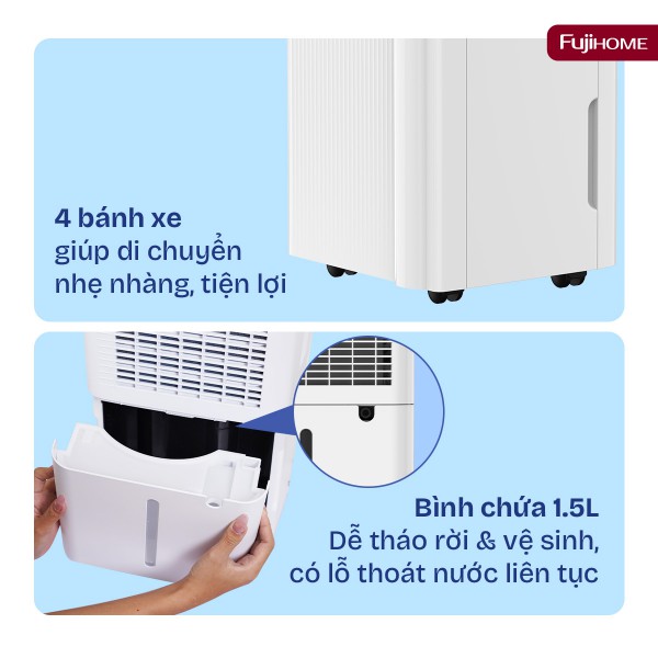 Đặc điểm nổi bật của máy hút ẩm dân dụng Fujihome DH10NEW
