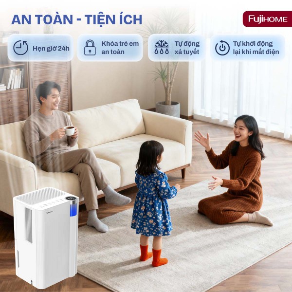 Đặc điểm nổi bật của máy hút ẩm dân dụng Fujihome DH10NEW