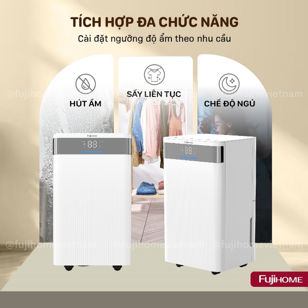 Ưu điểm nổi bật của máy hút ẩm dân dụng Fujihome DH12NW