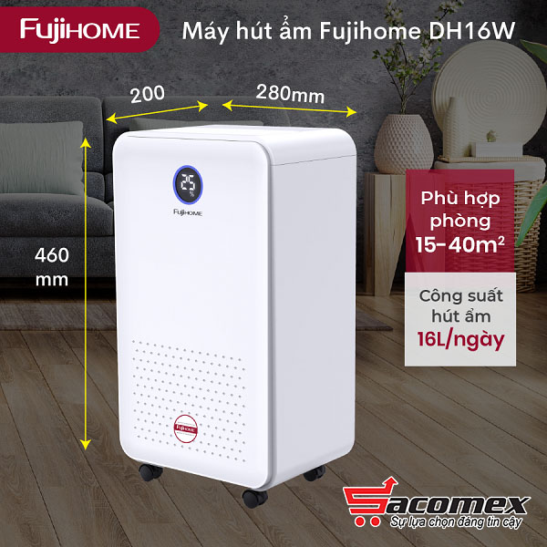 máy hút ẩm dân dụng Fujihome DH16W