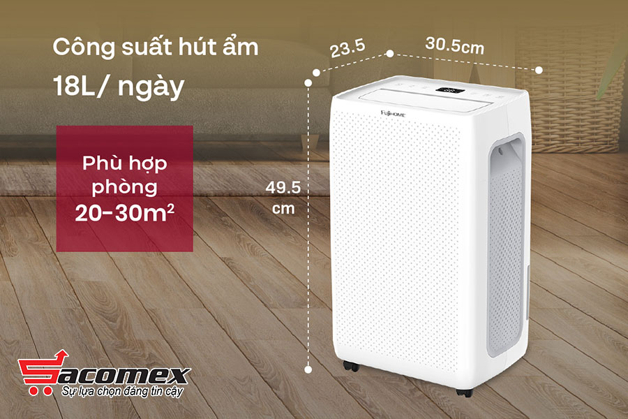 máy hút ẩm dân dụng Fujihome DH18W