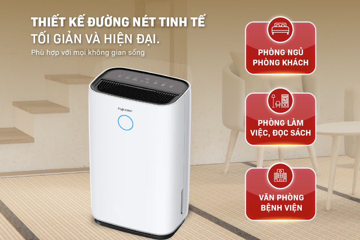 máy hút ẩm dân dụng Fujihome DH25W-HEPA