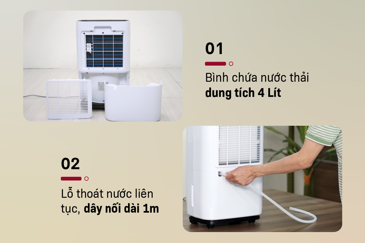 máy hút ẩm dân dụng Fujihome DH25W-HEPA