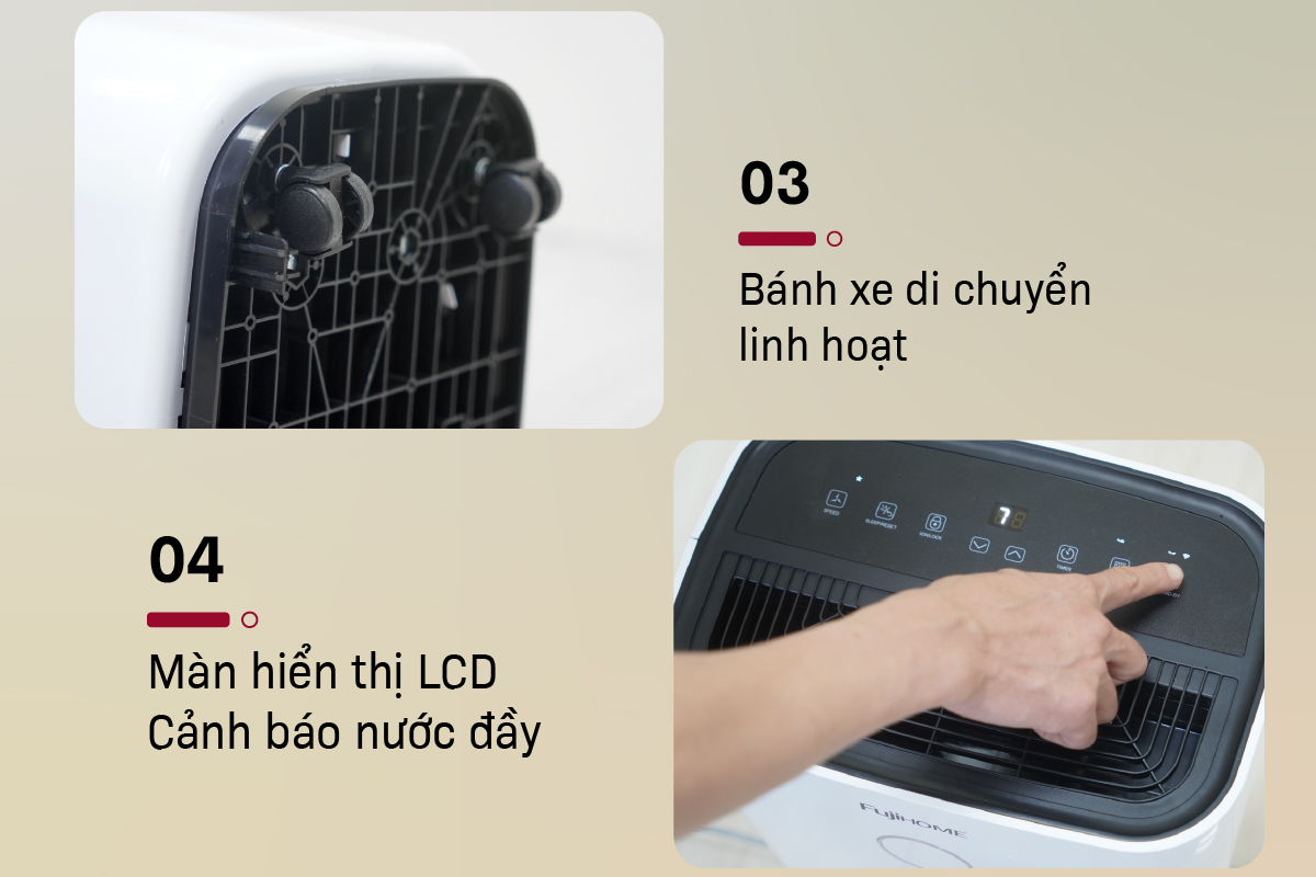 máy hút ẩm dân dụng Fujihome DH25W-HEPA