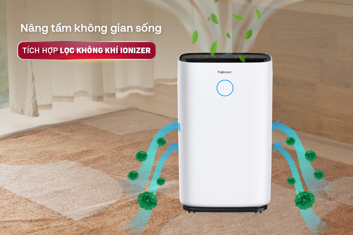 máy hút ẩm dân dụng Fujihome DH25W-HEPA