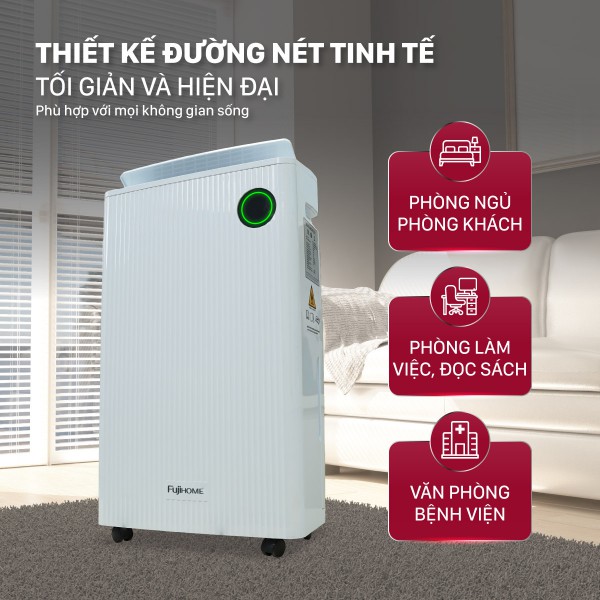 Đặc điểm nổi bật của máy hút ẩm dân dụng Fujihome DH25W-HEPA-NEW