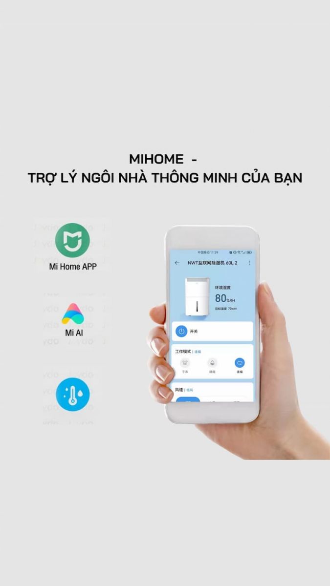 ​ máy hút ẩm Xiaomi New Widetech 60L  Click and drag to move ​
