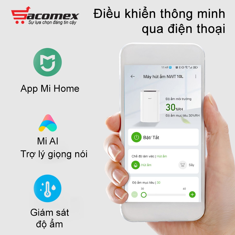máy hút ẩm Xiaomi New Widetech 10L