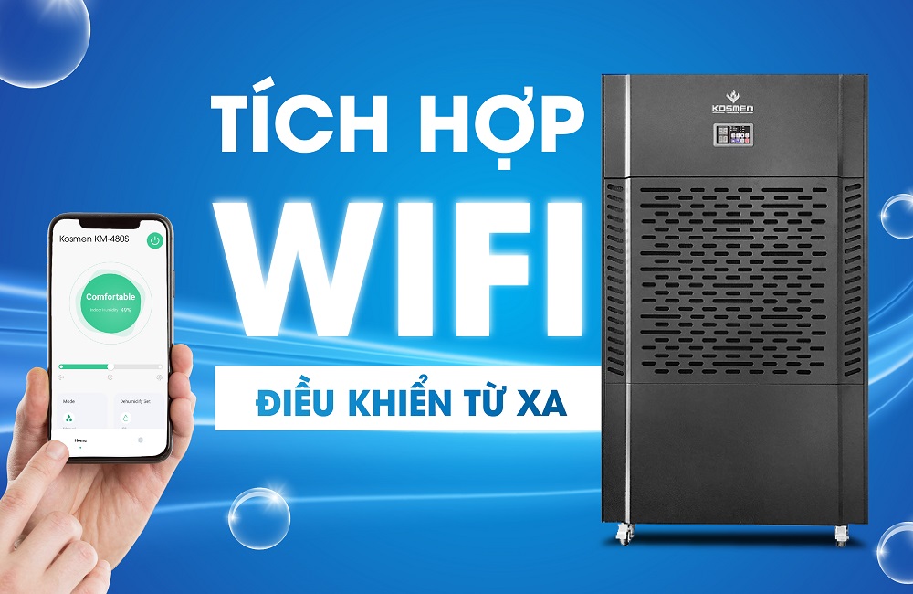 Kosmen KM-480S cho phép kết nối wifi quản lí từ xa trên App mọi lúc mọi nơi.