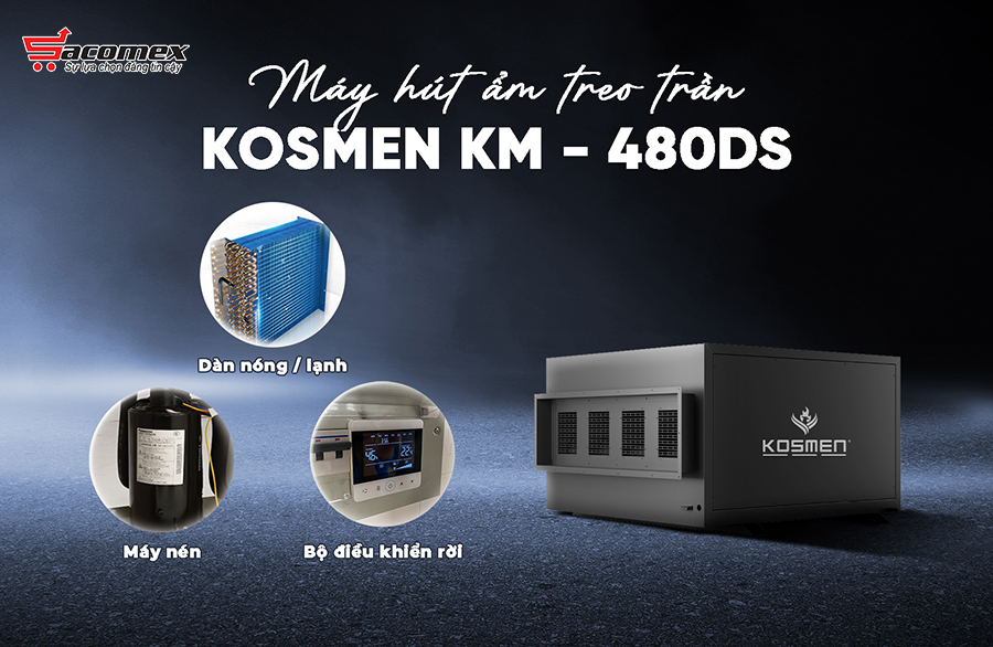 Nguyên lý hoạt động của máy hút ẩm treo trần Kosmen KM-480DS