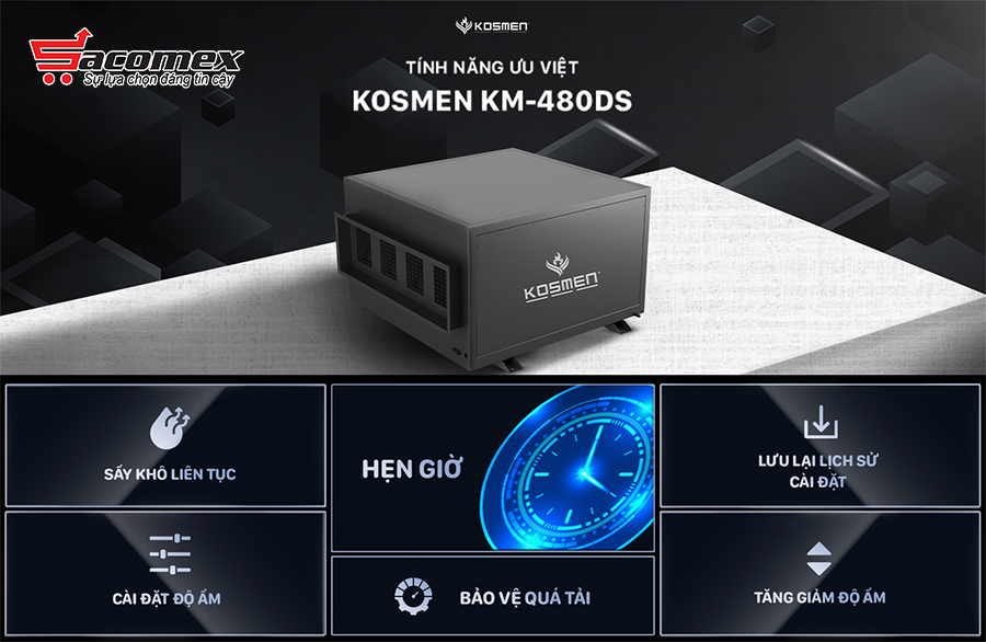 Đặc điểm nổi bật của máy hút ẩm Kosmen KM-480DS