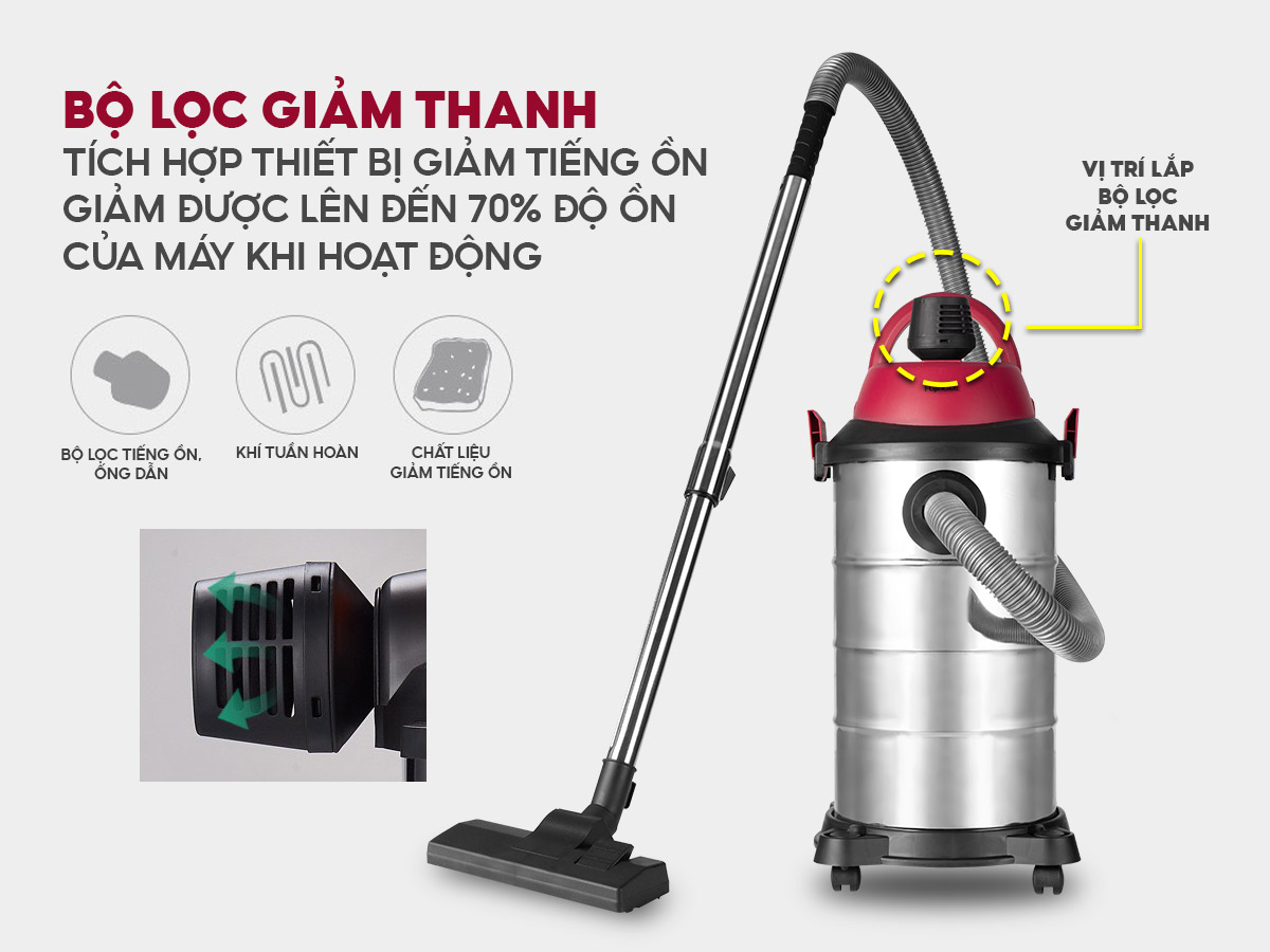 Đặc điểm nổi bật của máy hút bụi khô và ướt công nghiệp Fujihome VC20