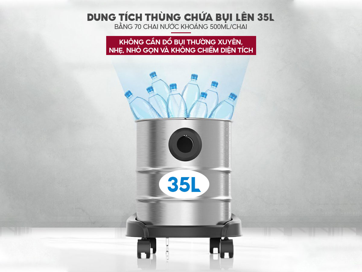 Ưu điểm nổi bật của máy hút bụi khô và ướt công nghiệp Fujihome VC35