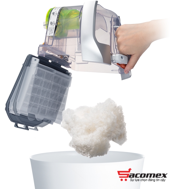 Xả bụi dễ dàng với chức năng một chạm