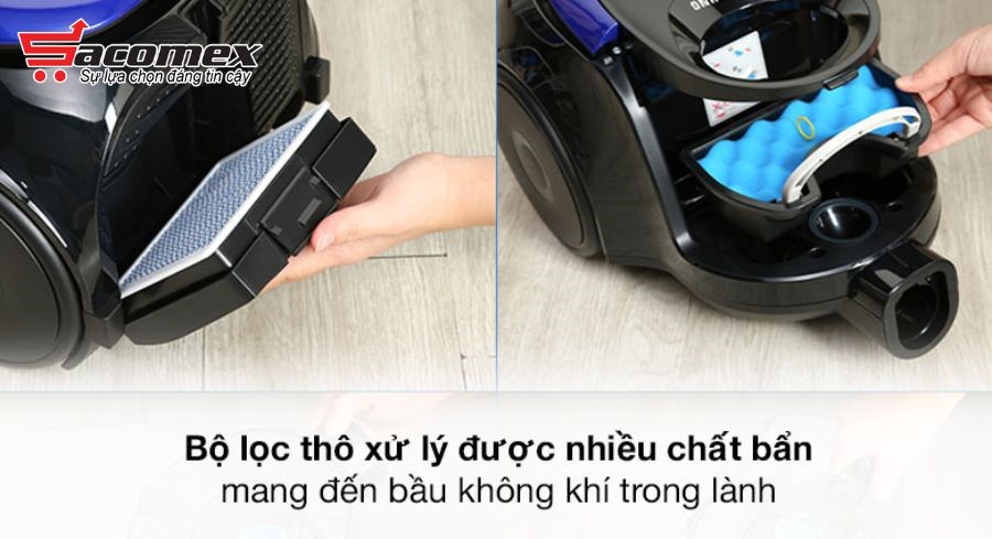 Đặc điểm cấu tạo của máy hút bụi gia đình Samsung VC18M2120SB/SV
