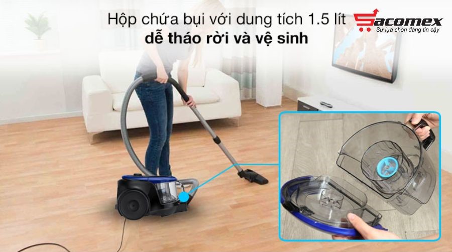Đặc điểm cấu tạo của máy hút bụi gia đình Samsung VC18M2120SB/SV
