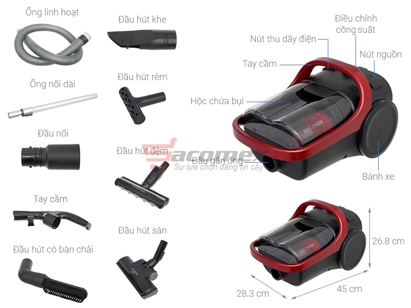 máy hút bụi gia đình Panasonic MC-CL607RN49