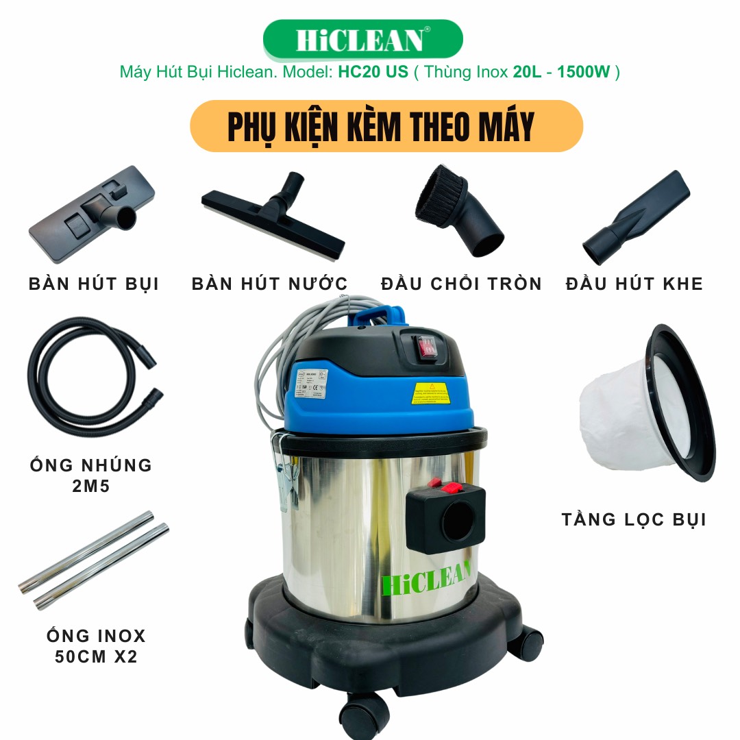 Ưu điểm nổi bật của máy hút bụi công nghiệp HiClean HC 20/US