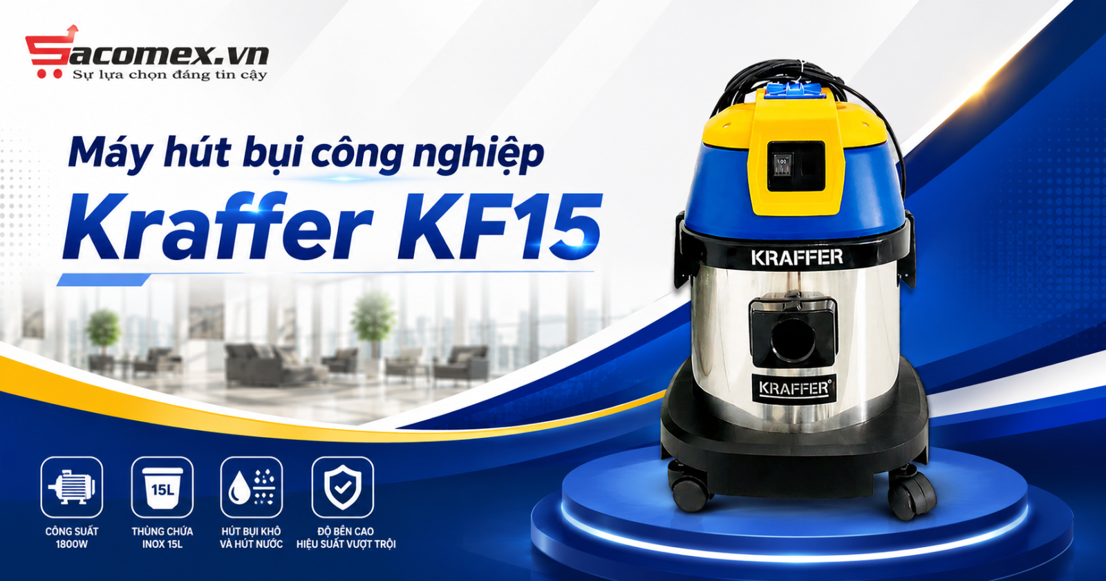 Máy hút bụi công nghiệp Kraffer KF15