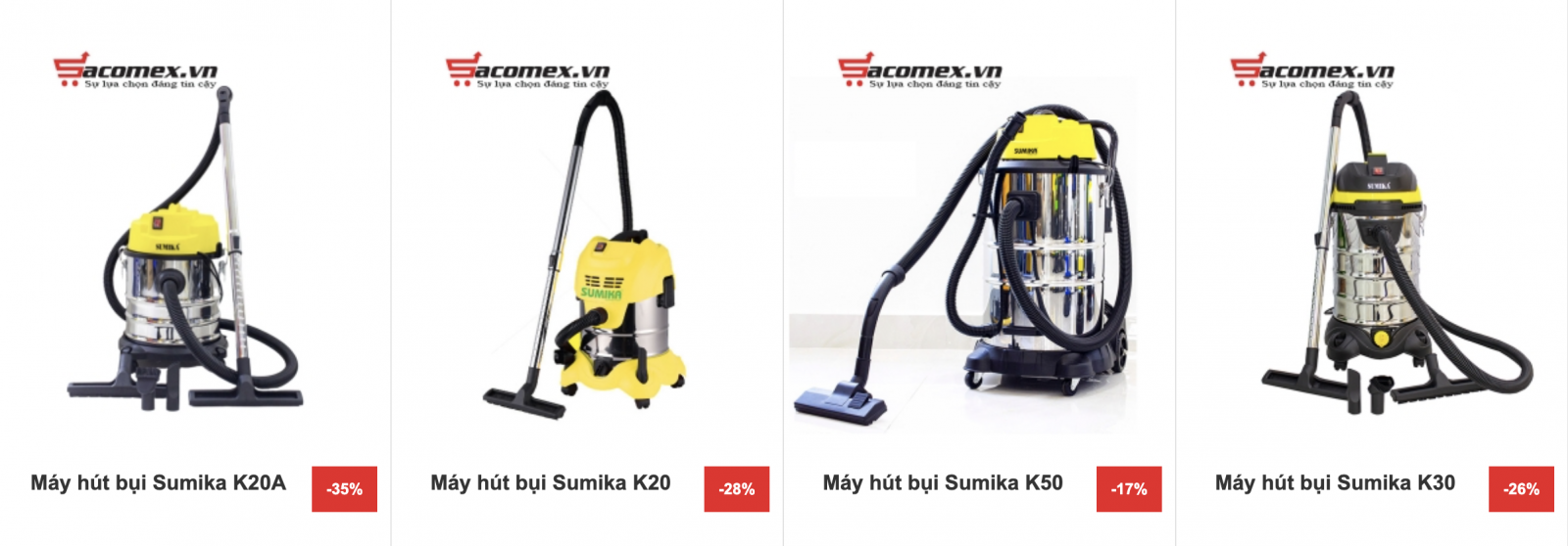 Các dòng máy hút bụi Sumika phổ biến hiện nay