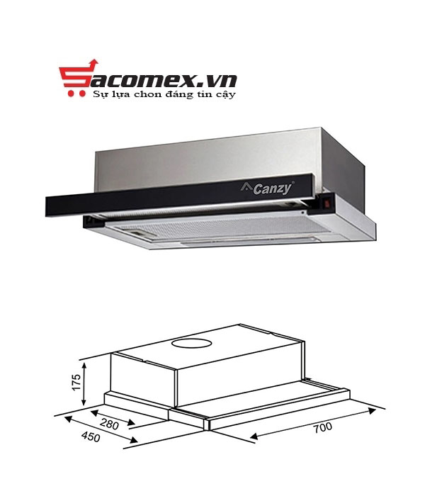 Đặc điểm của máy hút mùi âm tủ Canzy CZ-C517B