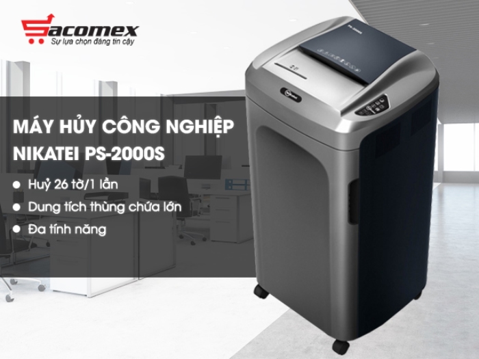máy hủy tài liệu công nghiệp Nikatei PS-2000S