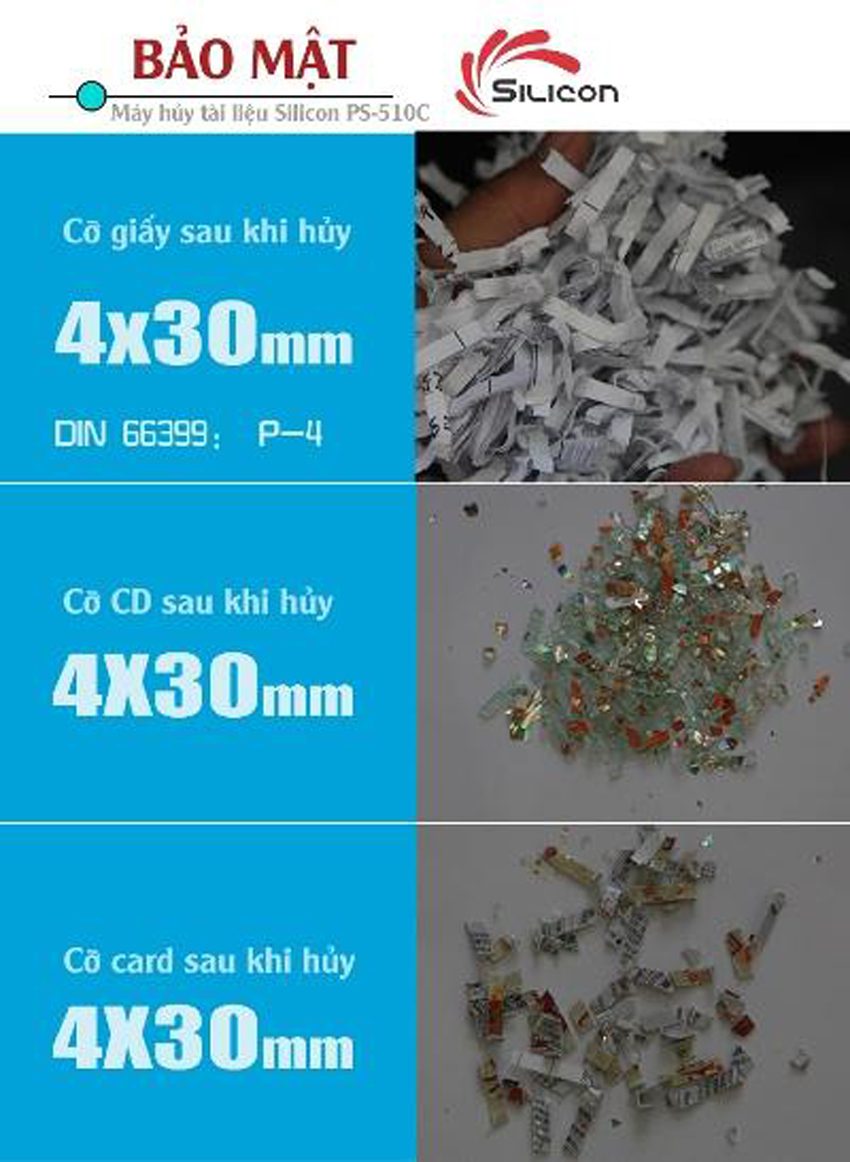 Tính năng nổi bật của máy hủy tài liệu Silicon PS-510C