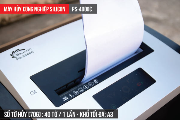 máy hủy tài liệu công nghiệp Silicon PS-4000C
