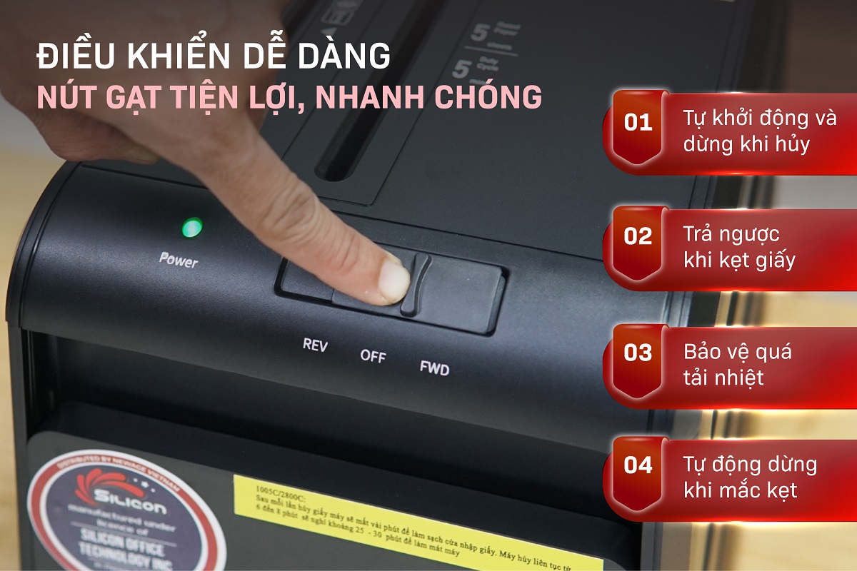 máy hủy tài liệu Silicon PS-1005C