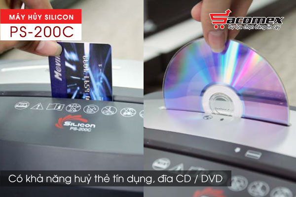 Máy có thể hủy cả giấy, thẻ tín dụng và đĩa CD