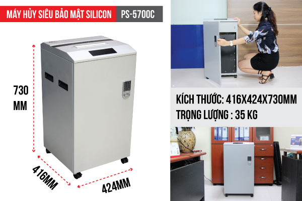 Máy hủy tài liệu văn phòng Silicon PS-5700C 