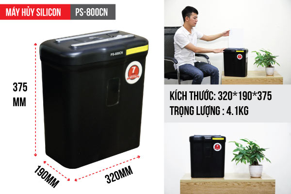 máy hủy tài liệu Silicon PS-800CN