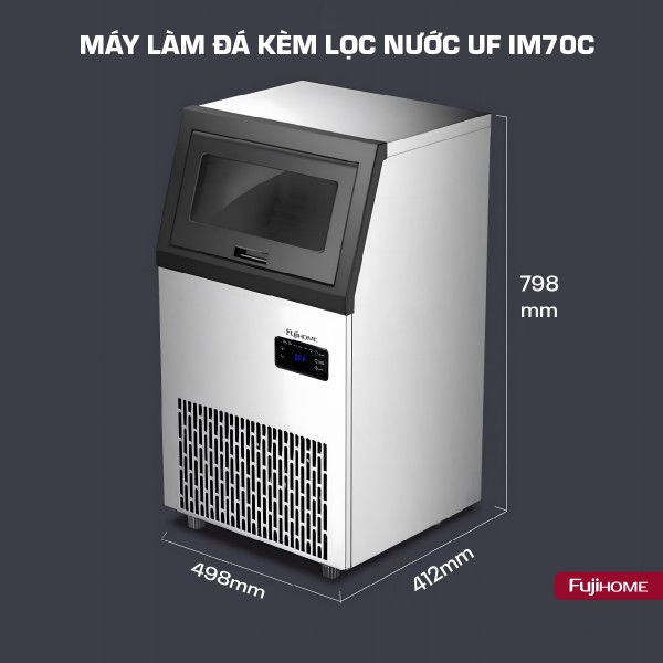 Đặc điểm nổi bật của máy làm đá thương mại kèm lọc nước UF Fujihome IM70C