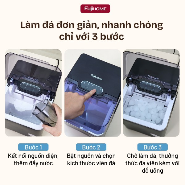 Giới thiệu máy làm đá viên mini Fujihome IM1218