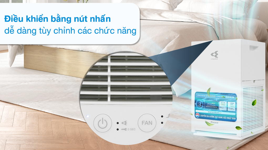 Daikin MC30YVM7 có 3 mức độ lọc