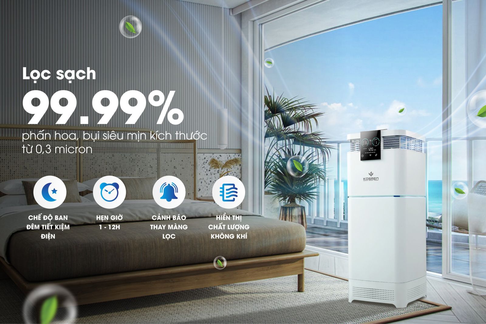Kosmen KM-A99 có chế độ làm sạch không khí thông minh