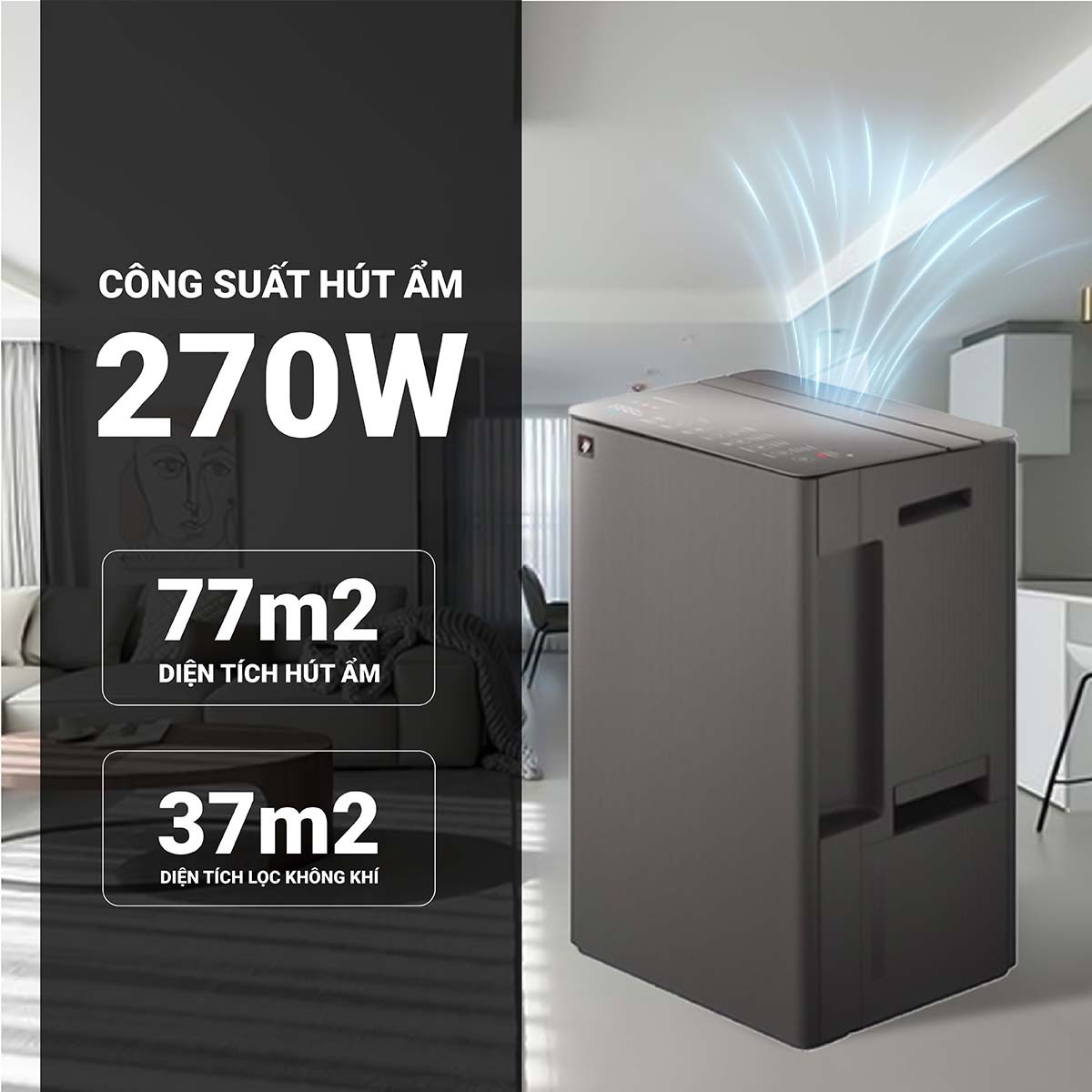 Ưu điểm nổi bật của máy lọc không khí và hút ẩm Sharp DW-T30FV-H