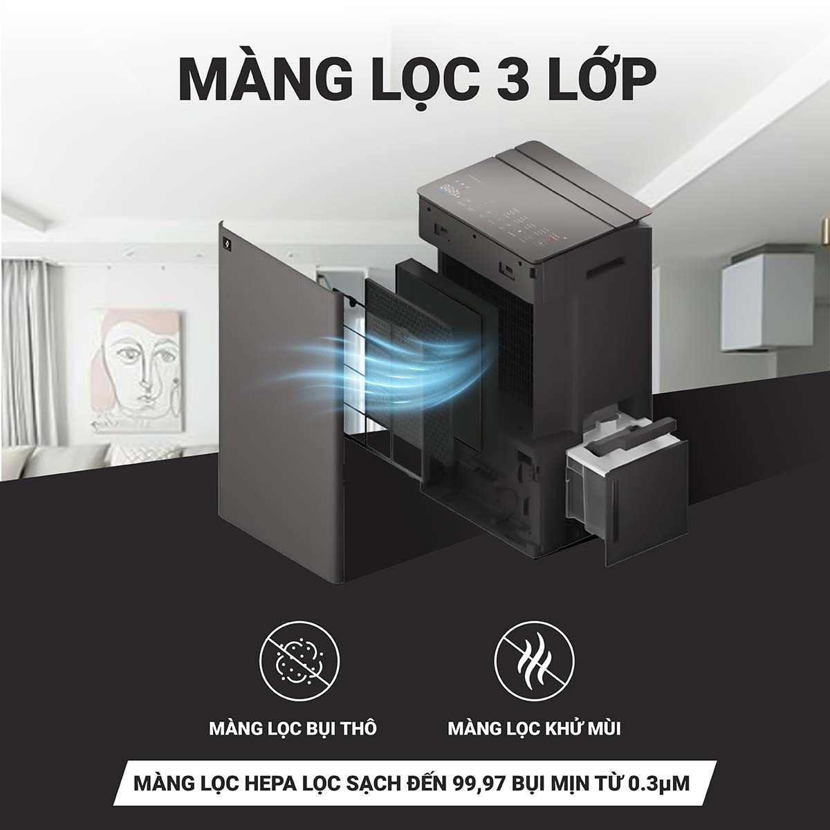 Ưu điểm nổi bật của máy lọc không khí và hút ẩm Sharp DW-T30FV-H