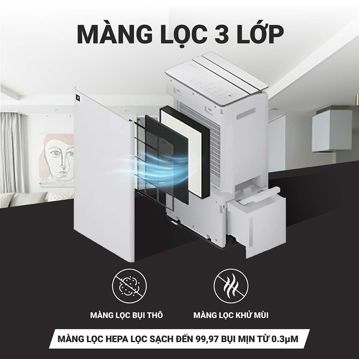 Ưu điểm nổi bật của máy lọc không khí và hút ẩm Sharp DW-T30FV-W