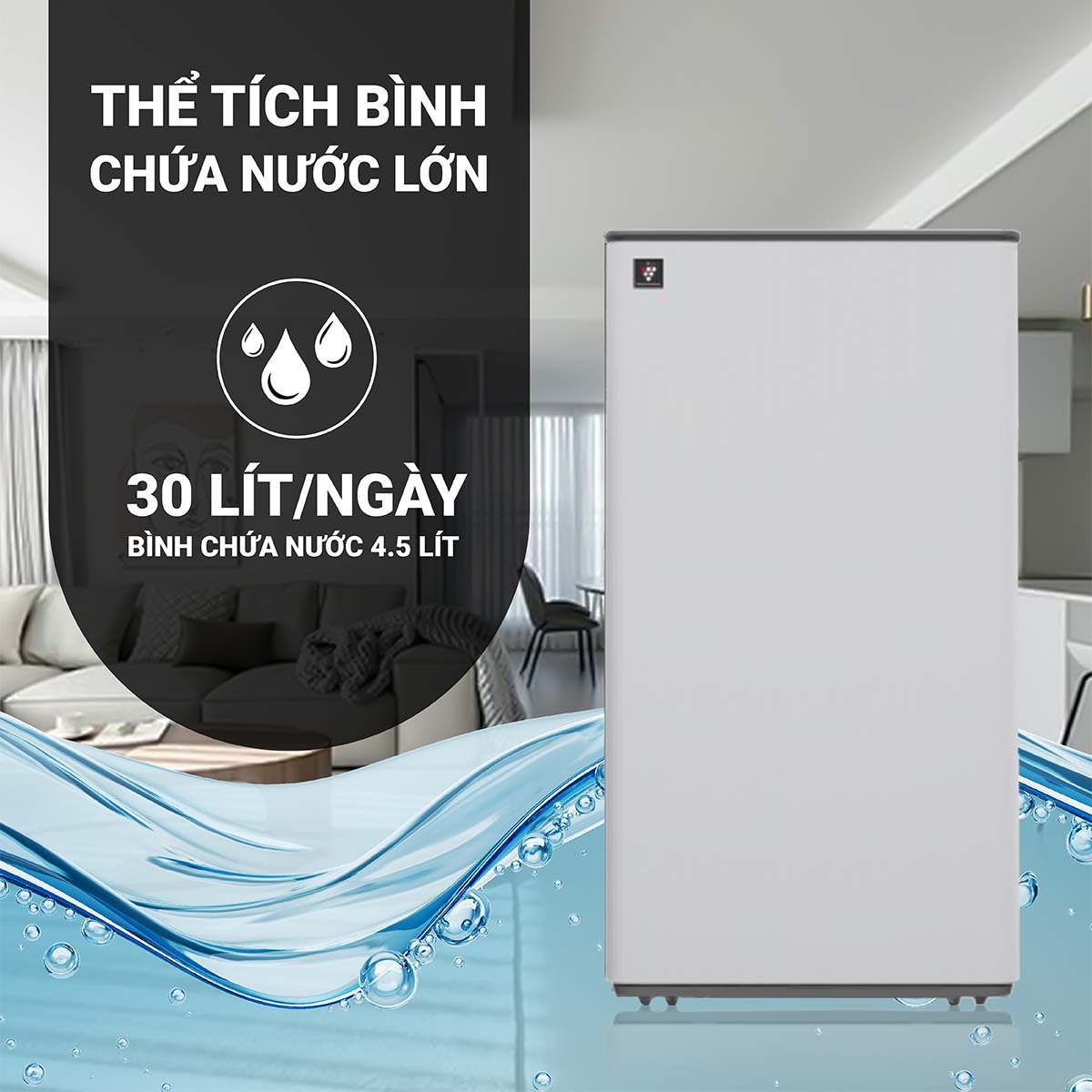 Ưu điểm nổi bật của máy lọc không khí và hút ẩm Sharp DW-T30FV-W