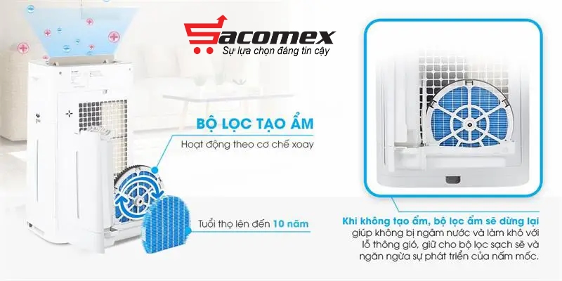 máy lọc không khí tạo ẩm Sharp KC-G50EV-W
