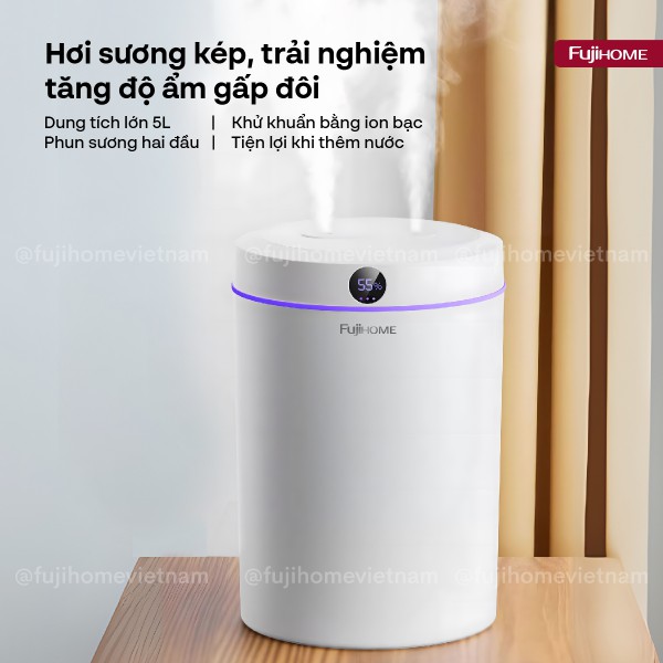 Đặc điểm nổi bật của máy phun sương tạo ẩm, xông tinh dầu Fujihome HM05B