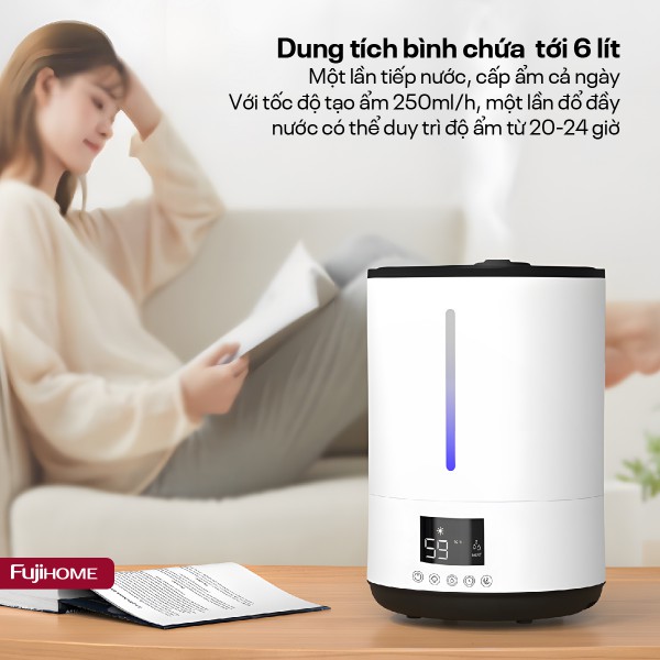 Đặc điểm nổi bật của máy phun sương tạo ẩm, xông tinh dầu Fujihome HM06E
