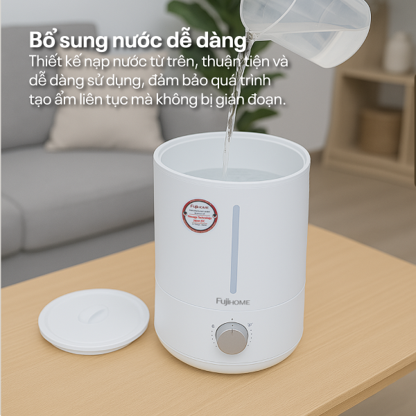 Đặc điểm nổi bật của máy phun sương tạo ẩm, xông tinh dầu Fujihome HM06M