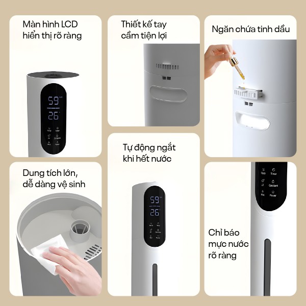 Đặc điểm nổi bật của máy tạo ẩm, xông tinh dầu, khử khuẩn UV Fujihome HM10UV