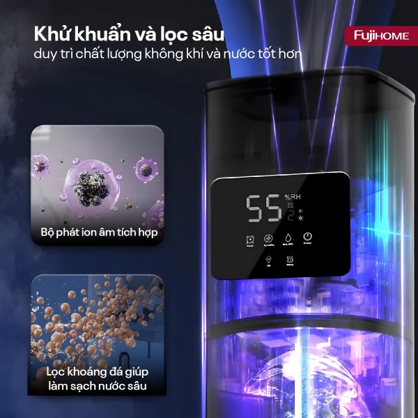 Đặc điểm nổi bật của máy tạo ẩm, xông tinh dầu, khử khuẩn UV Fujihome HM09UV2