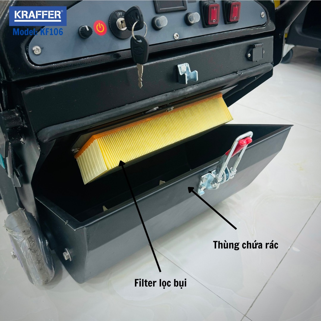 Đặc điểm nổi bật của máy quét rác đẩy tay Kraffer KF106