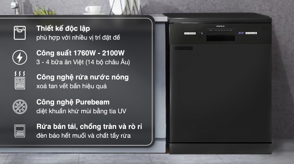 Các dòng máy rửa chén Hafele phổ biến hiện nay